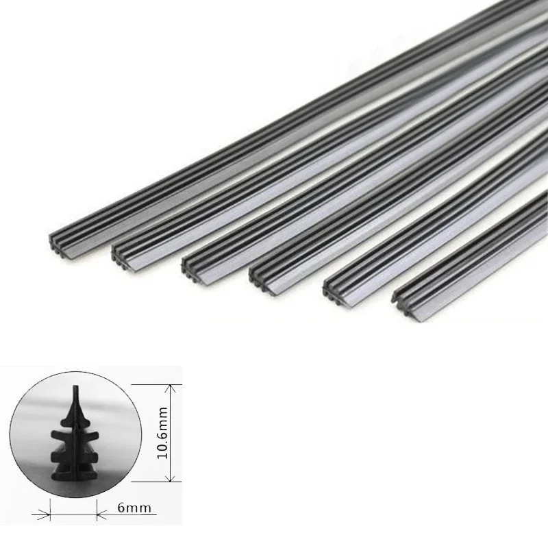 2Pcs/lot Universal Auto Vehicle Insert Soft Rubber Strip Refill for Frameless Wiper Blades 6mm 26 24