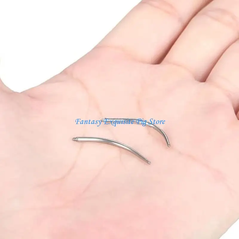 Stainless Steel Curved Piercing Guiding Needle Precise Piercing Tool for Ear and Nose Convenient Beautician Tools