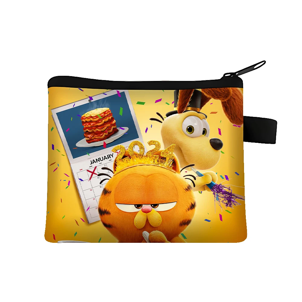 New Garfieldes portamonete Kawaii Cartoon Print Storage Bag Cute Boys Girls Square Mini Bag Storage Bags regali di compleanno per bambini