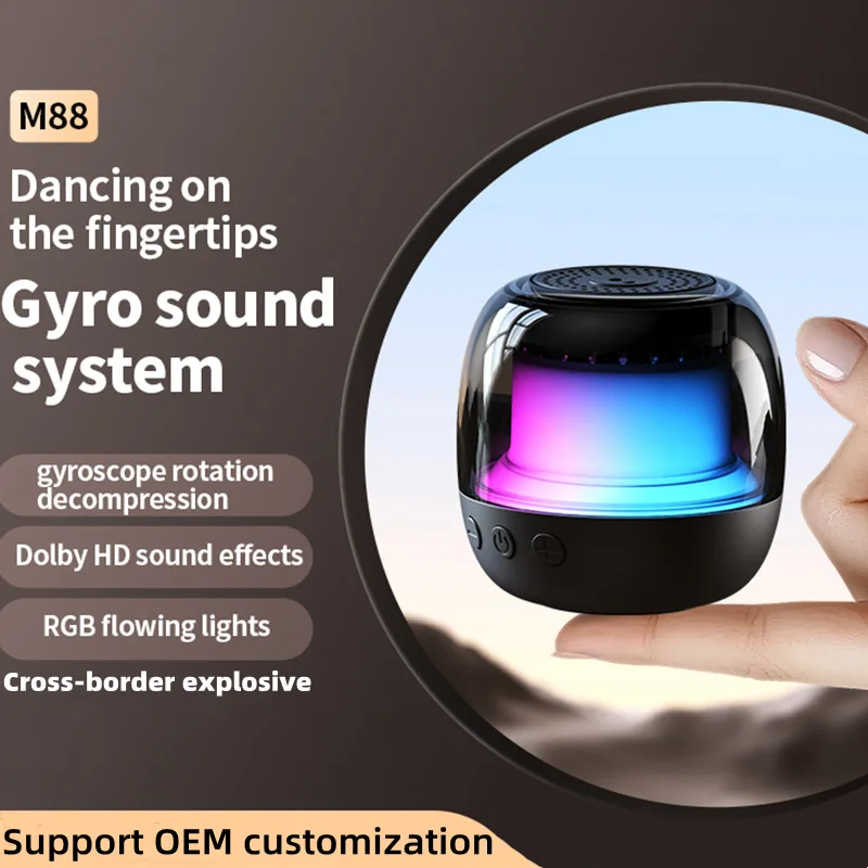 M88 Led Colorful Light Home Music TWS Loud BlueTooth Speaker Outdoor Waterproof Hifi Super Bass Wireless Mini Portable Speakers