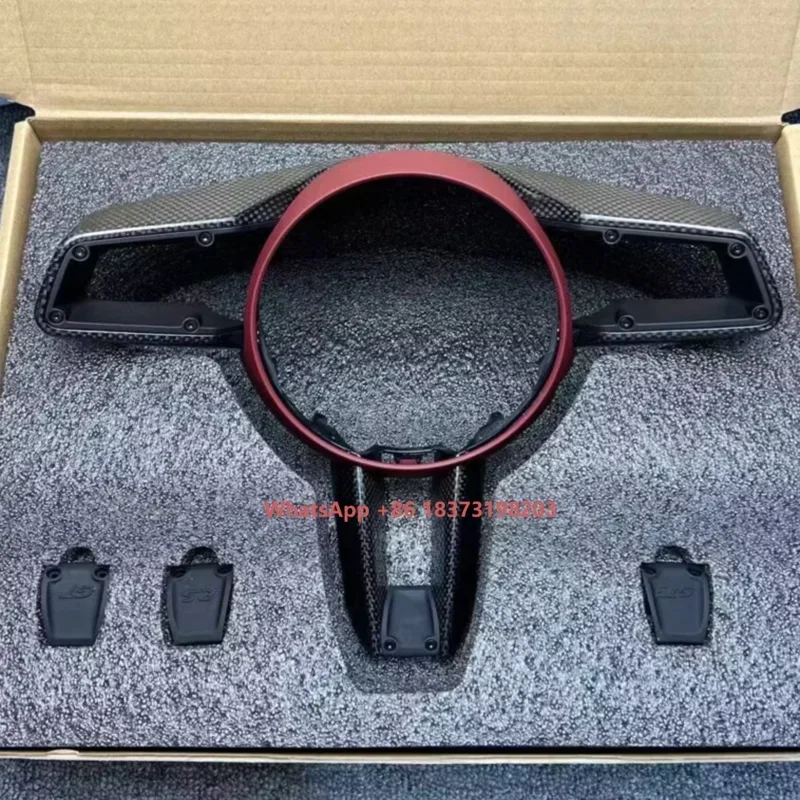 

For Porsche Taycan Panamera 911 992 Carrera Targa Turbo 2022 2023 2024 Genuine Carbon Fiber Interior Cover Steering Wheel Trim