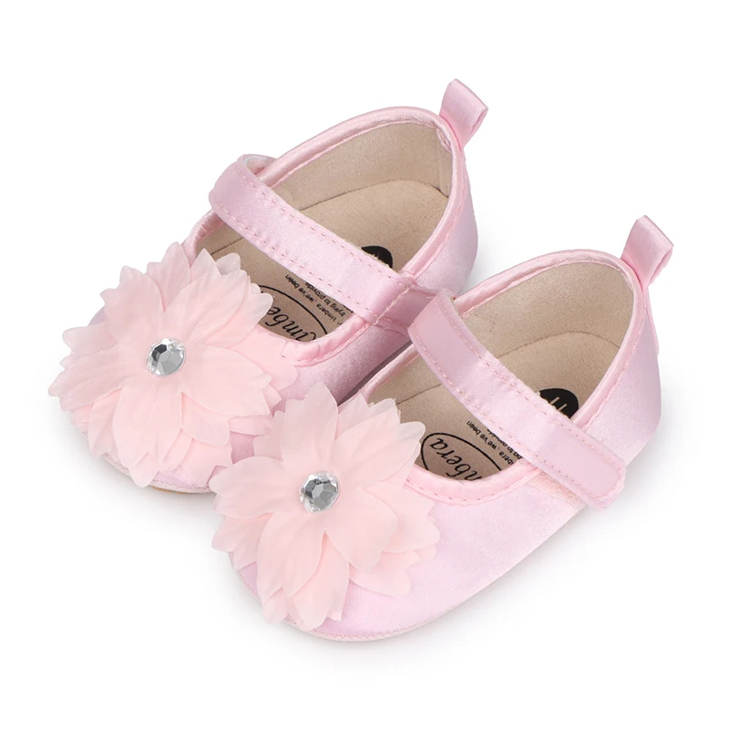 Baby Girls Princess Shoes Flower Soft Non-slip Bottom First Walker Shoes Toddler Shoes