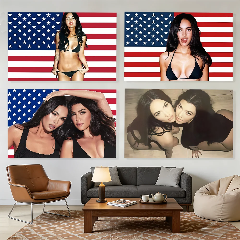Actor Megan Fox Flag Tapestries  For Classroom Dormitory Camping Picnic Party Cheering Home Indoor Outdoor Decor