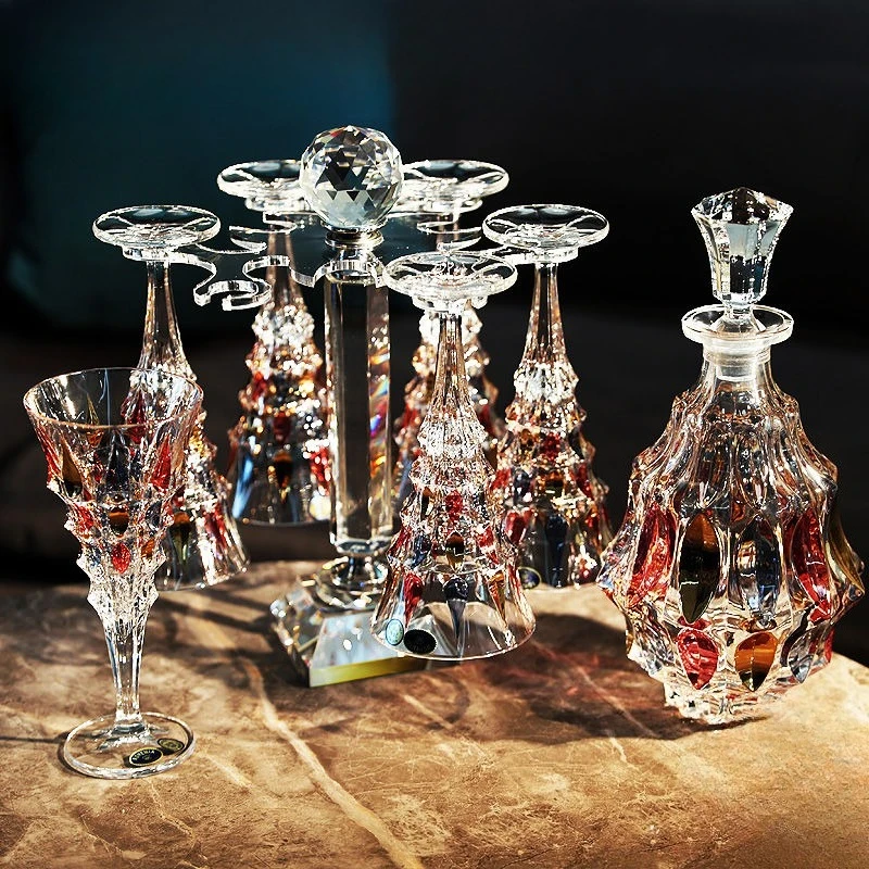 Copo de cristal radiante doméstico alto copo de vinho tinto conjunto criatividade
