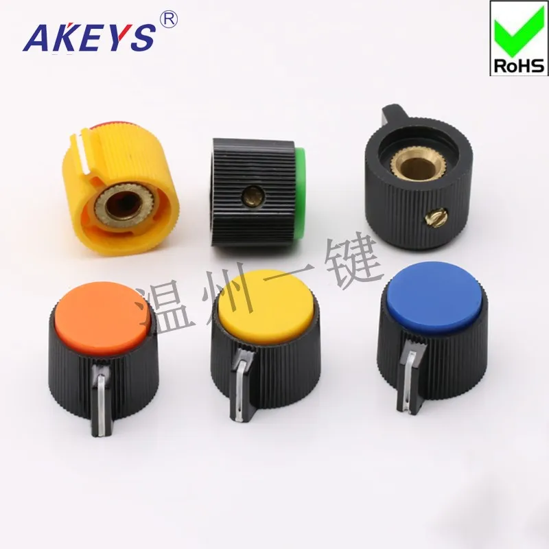 10 pcs KNP-21-6.0 band Switch knob with screws fixed electronic handwheel positioning shaft Selector Switch Knob cap