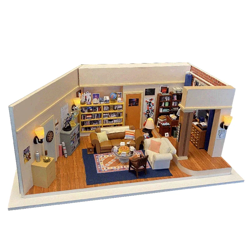 New Wooden Doll House Miniature With Furniture Kit Apartment Model Dollhouse Kit DIY Assembly Toys Children Christmas Gift Casa