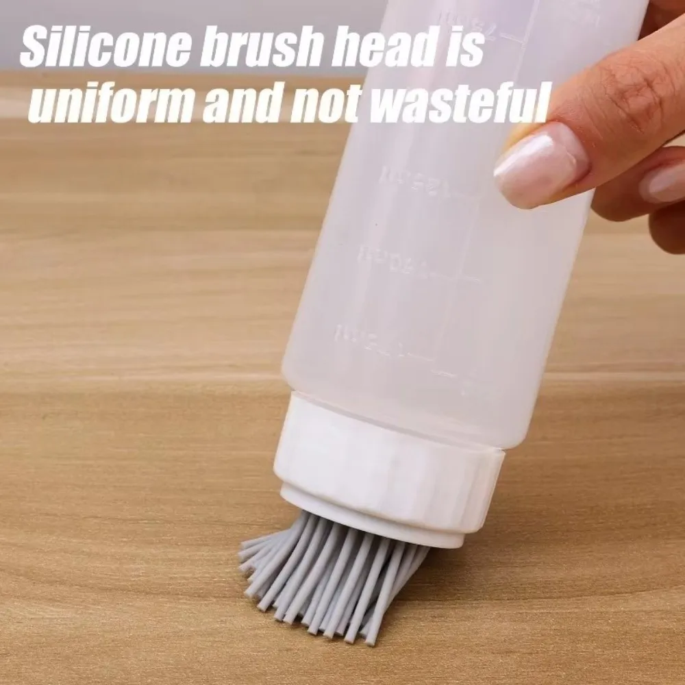 Silicone Oil Dispenser Bottle with Barbecue Brush 175/350ML Basting Brush Bottle Heat Resistant Cooking Oil Bottle