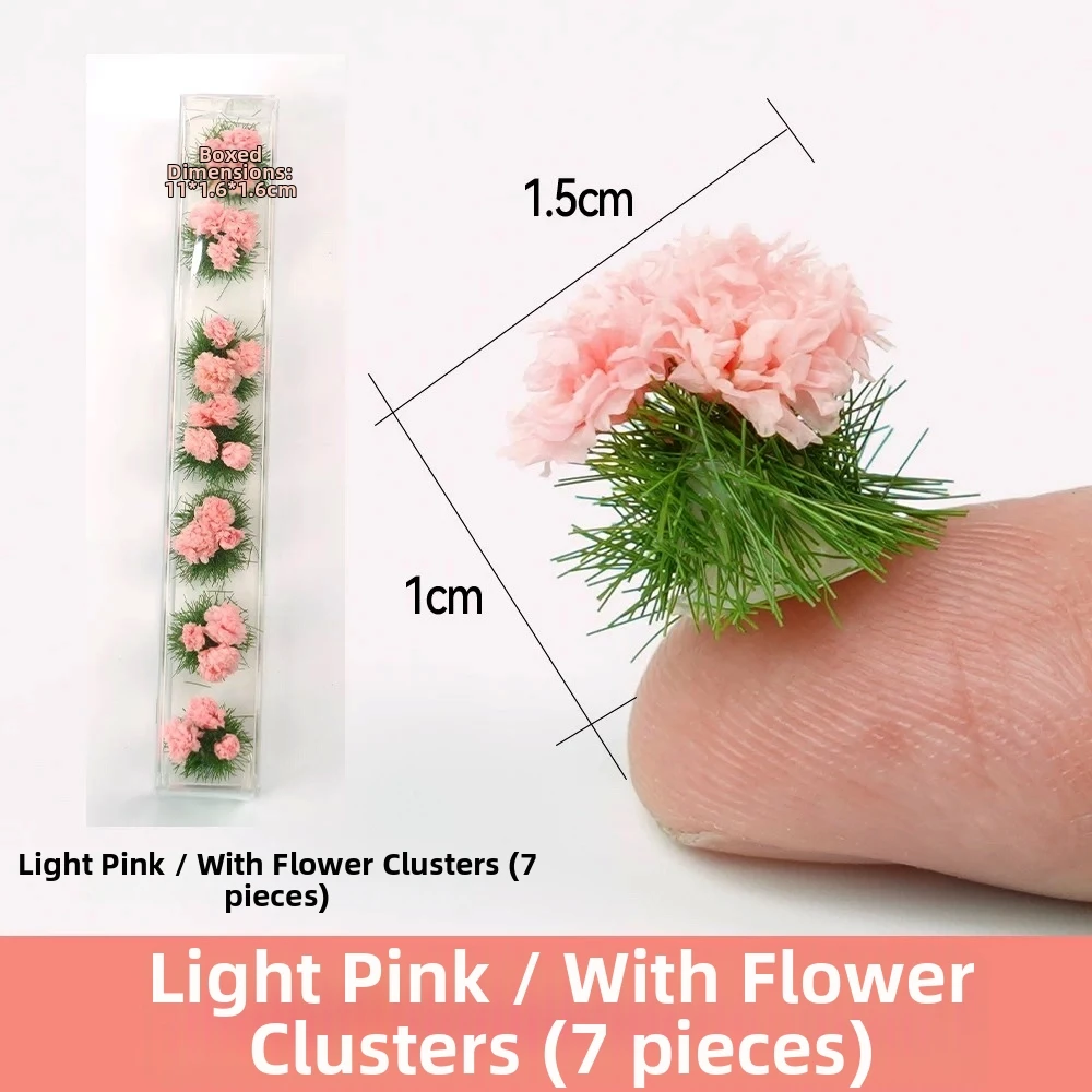 6pcs New Durable Artificial Model Flower 15*10mm 10 Colors Static Scenery Model Building Layout