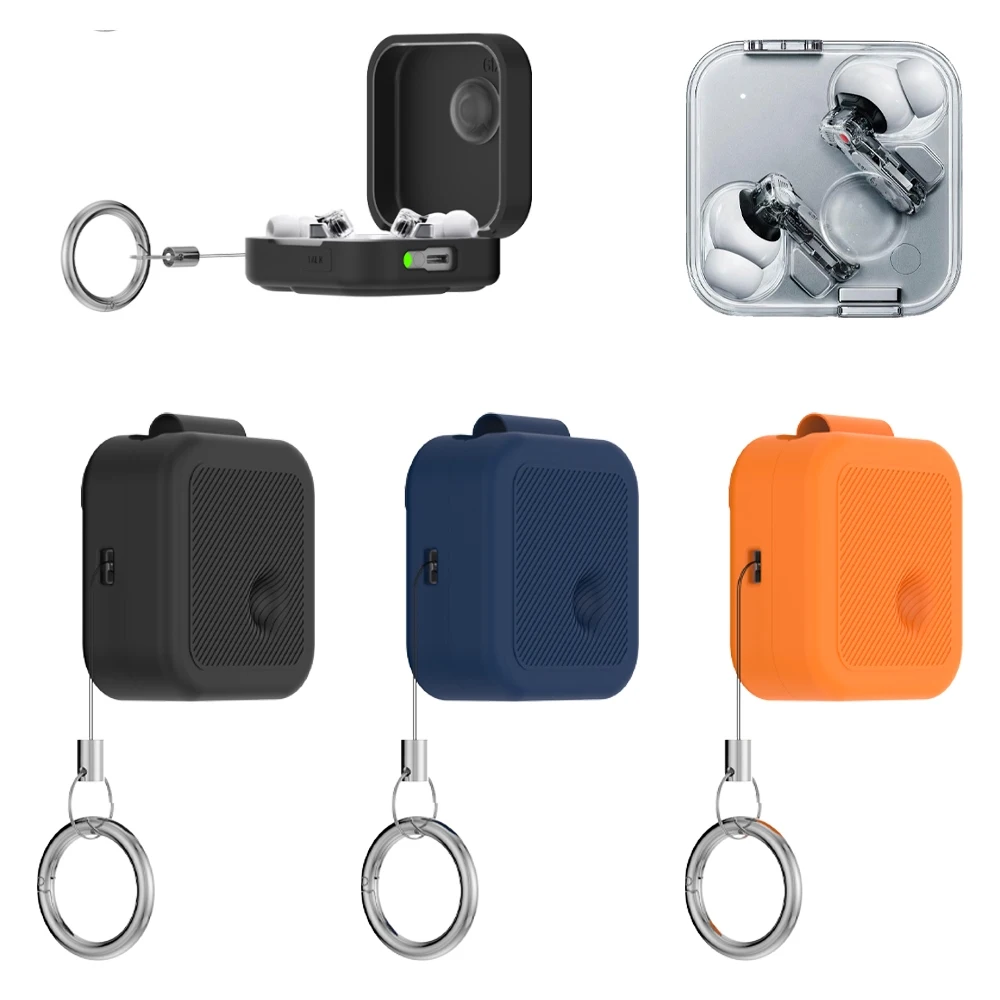 

Silicone Cover Case for Nothing Ear(3), Protective Earbuds Sleeve with Carabiner Headphone Case All-Round Protection for Ear(3)
