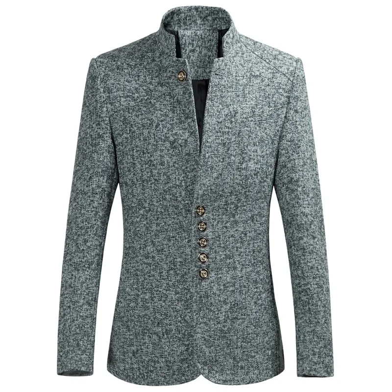 

LTY23-160 New men's stand up collar casual suit slim fit groom's dress single breasted suit
