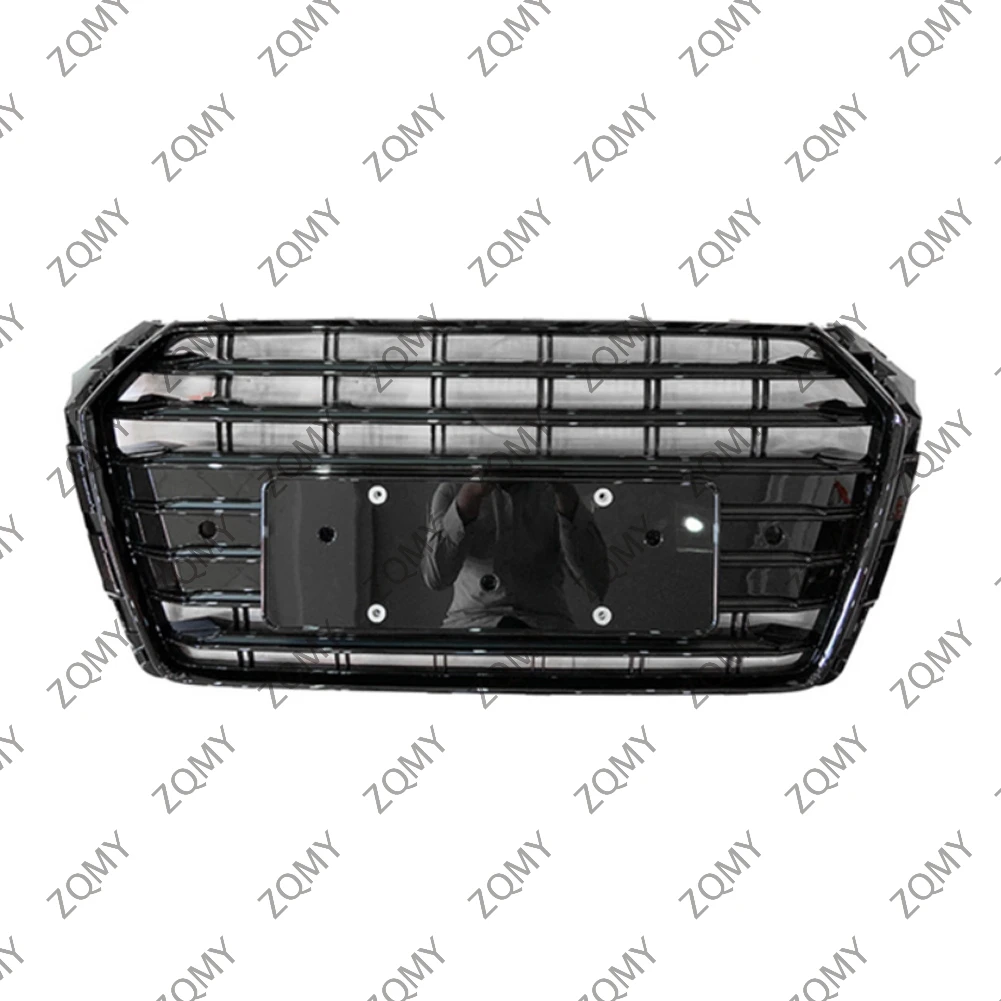 With/Logo For Audi A4/A4L 2017 2018 2019 Car Front Bumper Grille Centre Panel Styling Upper Grill (Modify S4 style)