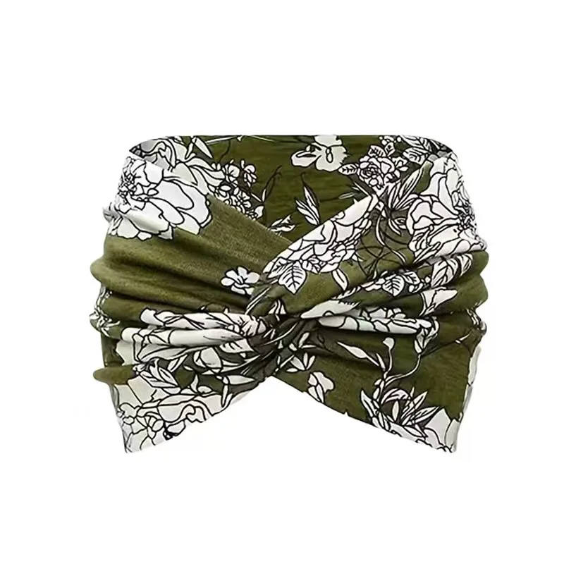 النساء الأزهار Headbands واسعة الشعر التفاف عمامة الأفريقية تويست عقال للنساء كبيرة الرياضة تجريب تمتد عدم الانزلاق العصابات الشعر الكبيرة