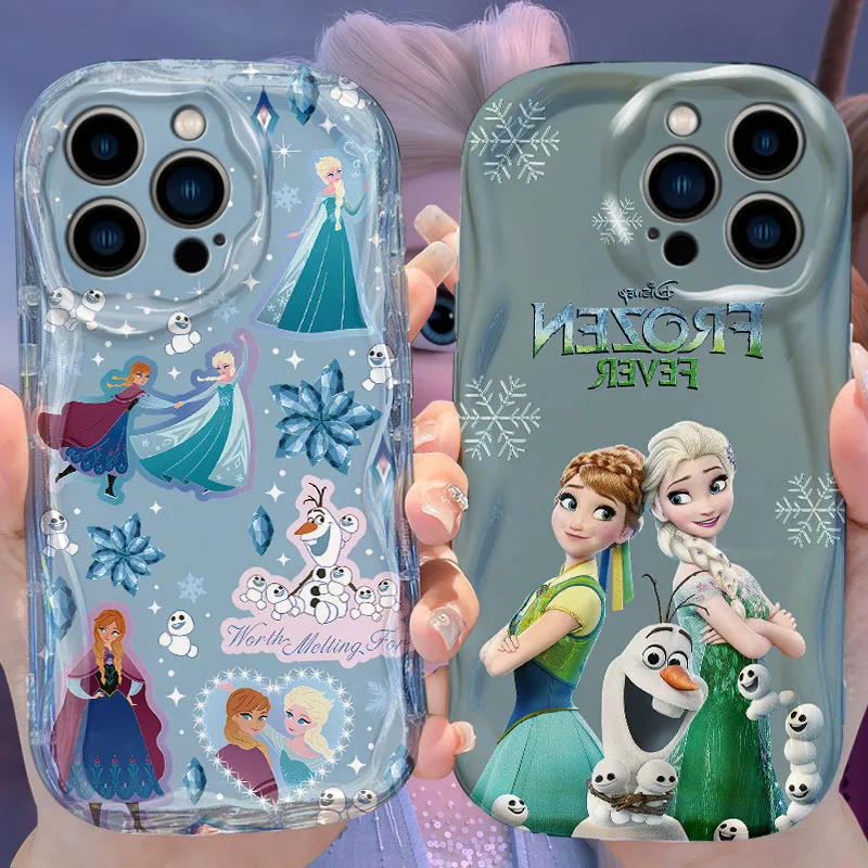 Disney Frozen Wave Case for iPhone 16 15 14 Pro Max 13 12 Mini 11 XS X XR 8 7 Plus SE 2022 2020 Soft Silicone Shockproof Cover