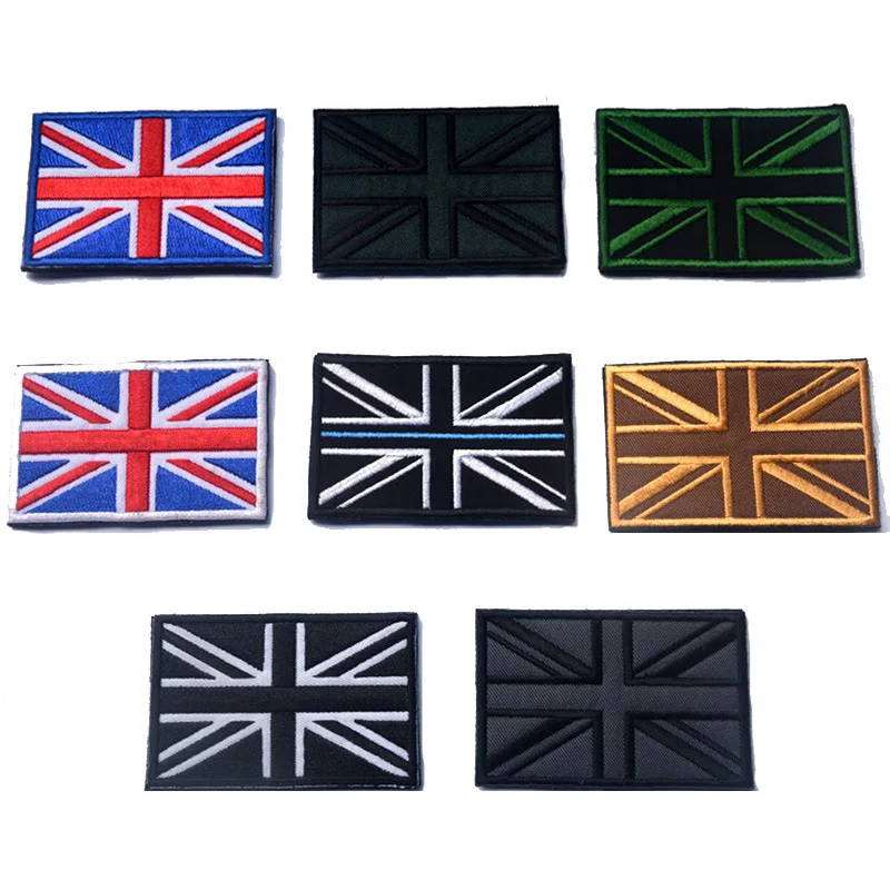 UK British Patch Armband Embroidery Hook and Loop Cloth Mark Morale Firm Kewei Cloth Flag Embroidered Patch for Clothing Sewing