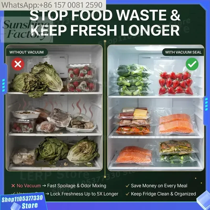 Vacuum Sealer Mini Compact OEM ODM Automatic Dry Wet Sealing Machine Home Kitchen Meat Cheese Storage Portable Food Saver