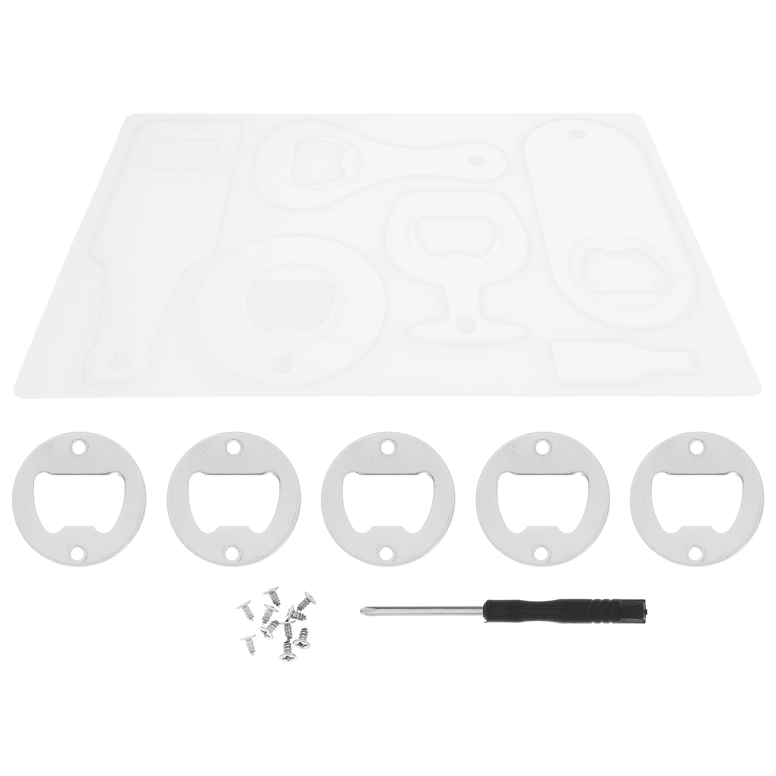 

Silicone Mold Set for DIY Resin Casting Beer Bottle Opener Craft Making Dried Flowers Mirror Mold Easy to Use Reusable