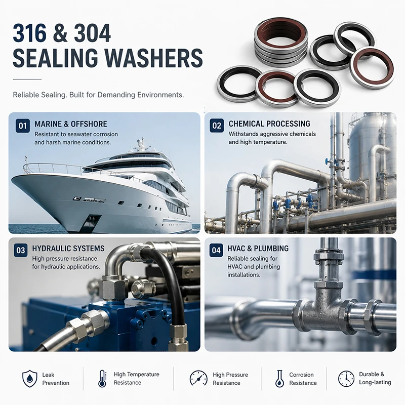 M5-M60 Anti-wear Nitrile Metal Combined Gasket Oil Seal Ring Car Motorcycle Industrial Equipment Drain Plug Sealing Accessories