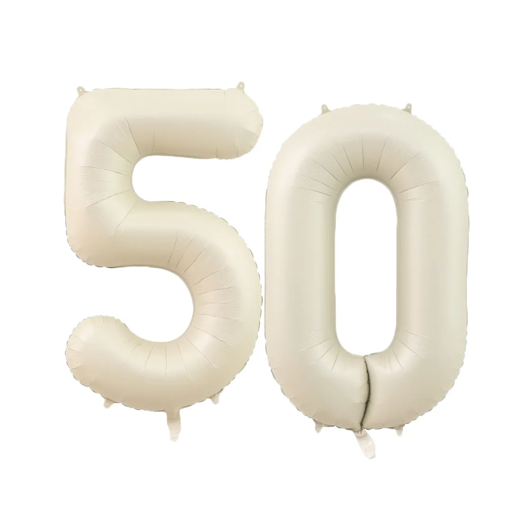 32/40 Zoll Creme Karamell Farbe 1-9 Digital Ballon Für Kinder Geburtstag 30 40 50 60 70 Erwachsene Geburtstag Party Decor DIY Hause Liefert – Detail 4