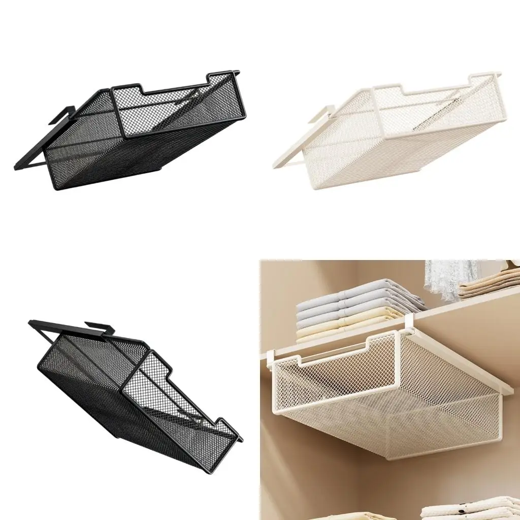 Iron Closet Shelf Pull Out Closet Storage Basket Large Capacity Drawer For Clothing And Shoe Storage high quality