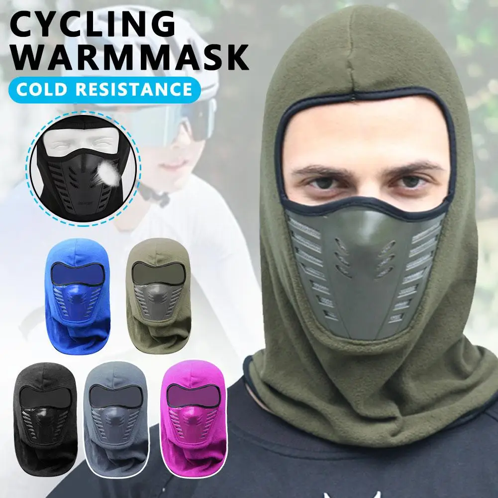 Motorcycle Mask Fleece Thermal Face Mask Keep Warm Motorbike Mask Men Biker Windproof Riding Winter Women Balaclava Sk R5V7