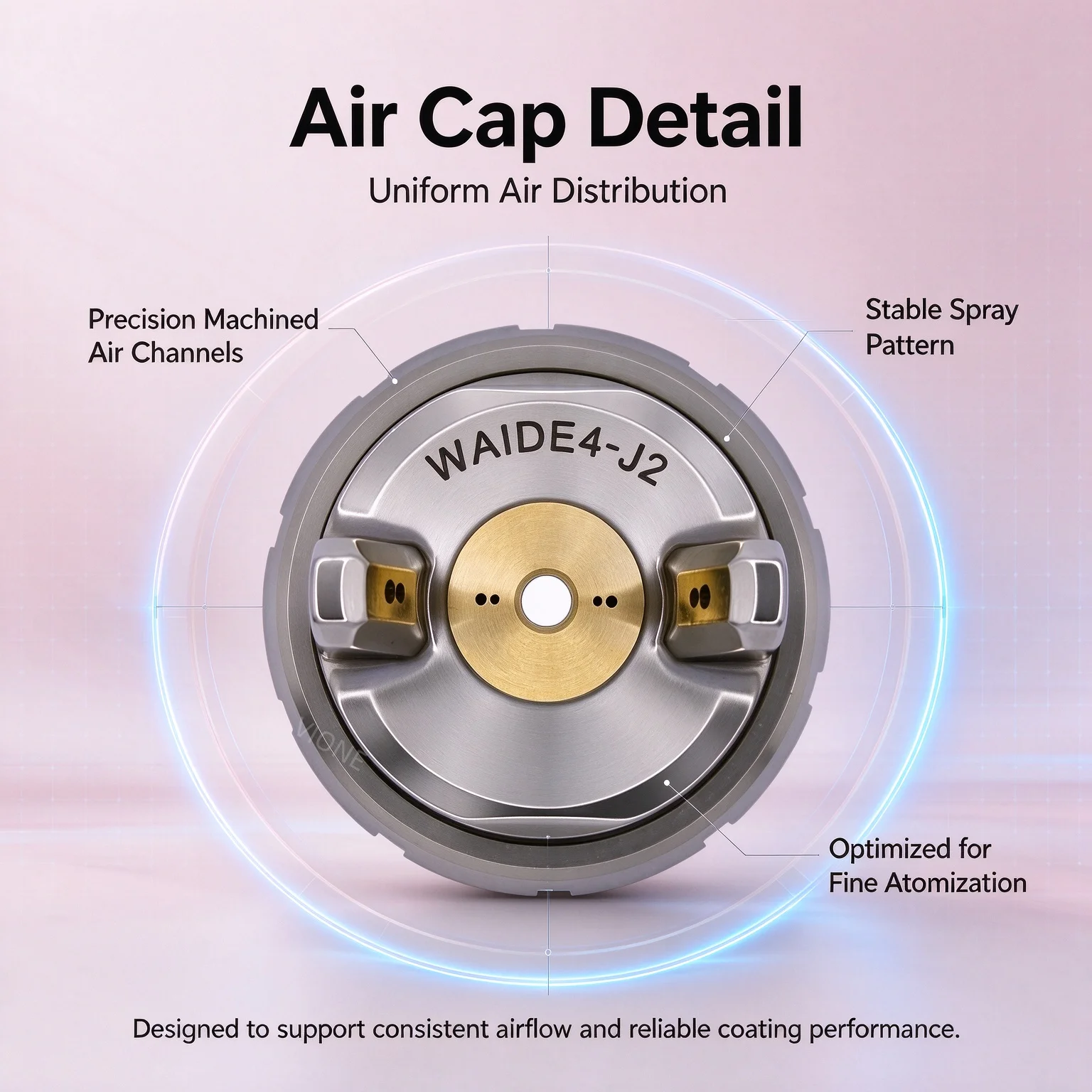 Japan Industrial Spraying WAIDE4-J2 Air Cap, Needle & Nozzle Set Perfect Fit Compatible with the WIDER4 Series Easy Replacement