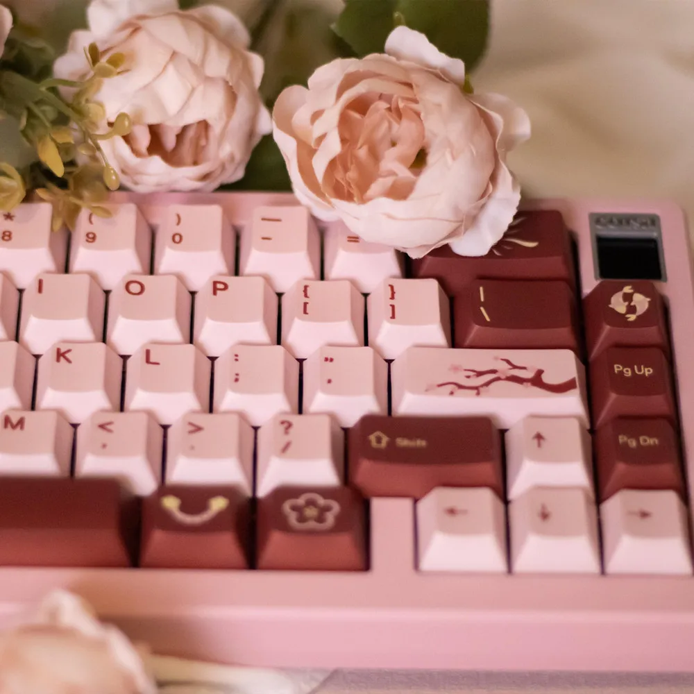 

Custom Spring Peach Keycaps PBT DYE SUB Cherry Profile 142 Keys ANSI Layout ISO Enter For Outemu TTC Gateron Cherry Mx Switch