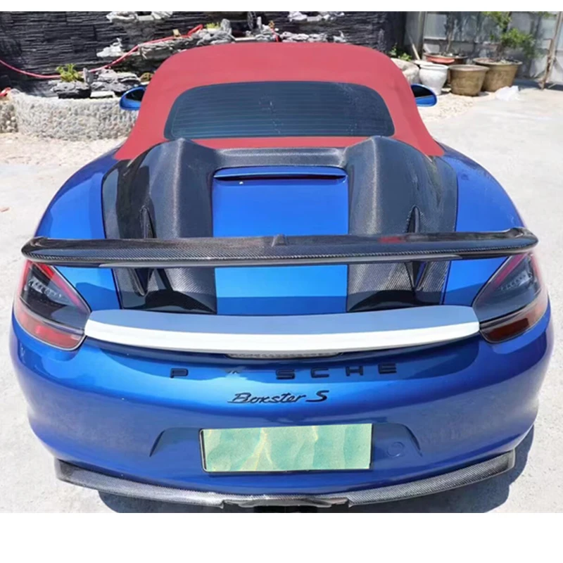 

For Real Carbon Fiber Spoiler Accessories Porsche Boxster 718 Car Trunk Boot Rear Lip Wing Tail Body Kit 2016-2023