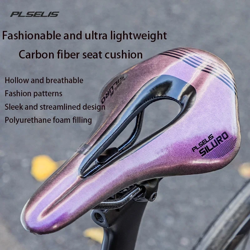 

PLSELIS Popular Road/Mountain Bike Saddle: Carbon Fiber, Ultra - light, Suspension, Hollow Short Nose, Comfortable Bestseller