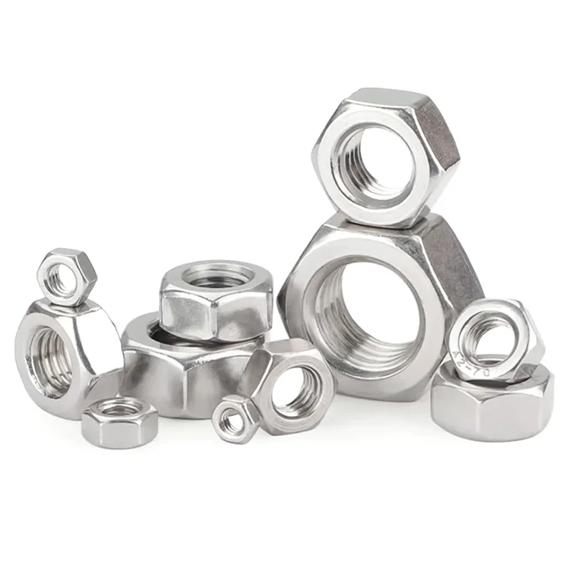 1/2/5/10/20pcs สแตนเลสสตีล hexagon nut,สกรู caps,M1.6 M2 M2.5 M3 M3.5 M4 M5 M6 M8 M10 M12 M14 M16 M18 M20 hex nuts