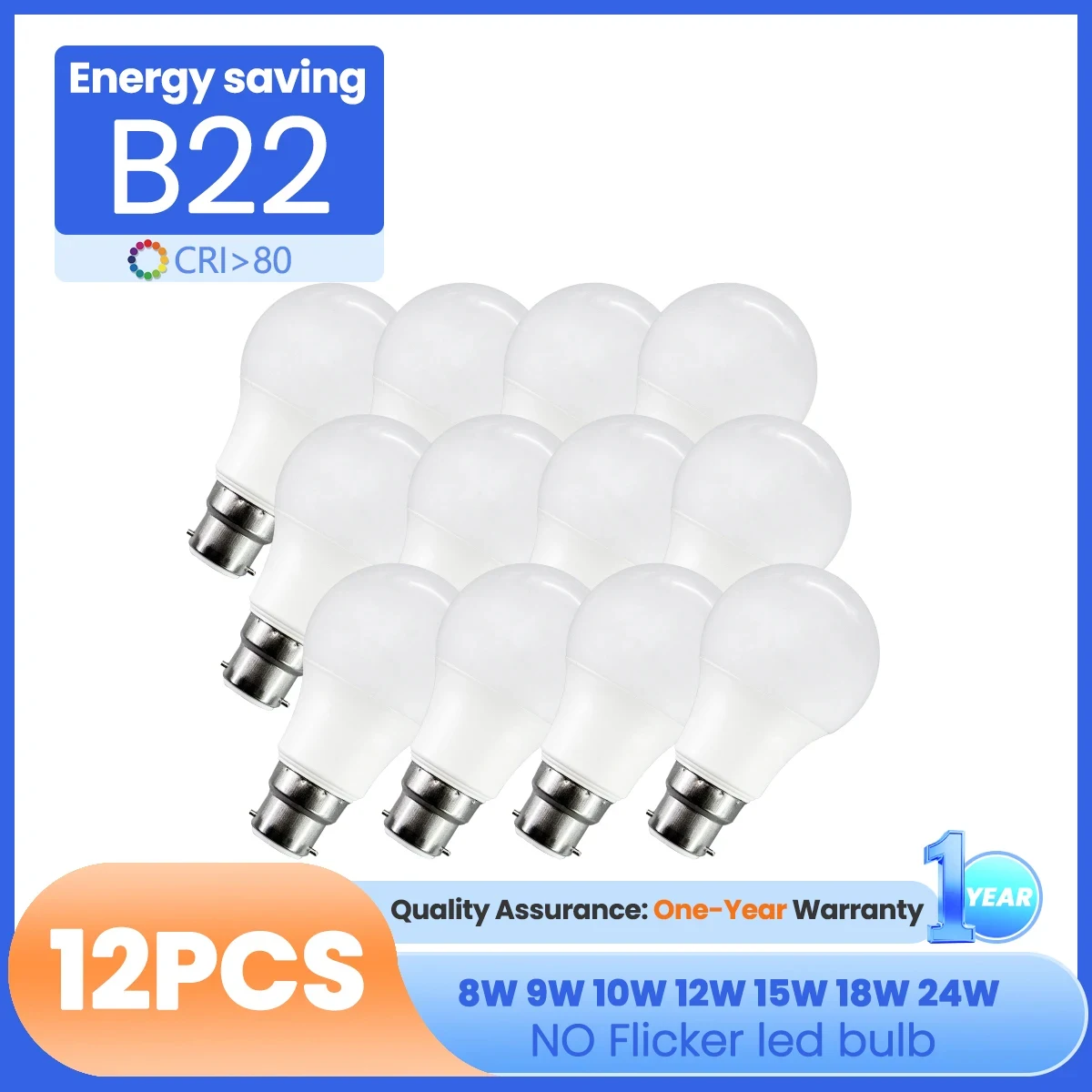 

12 шт. светодиодные лампы B22 24 Вт 20 Вт 8 Вт 9 Вт 10 Вт 12 Вт 15 Вт 18 Вт без мерцающего света AC220V AC100-240V Cool LightS для фойе BEDRoom Decor