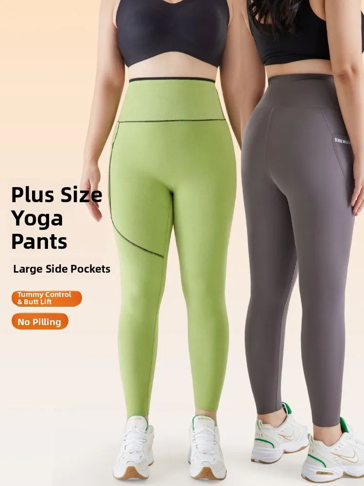 

plus Size Winter Yoga Pants High Waist Fce Lined Cycling Tummy Control Warmth Enhanced ark Pants Ladies Bot