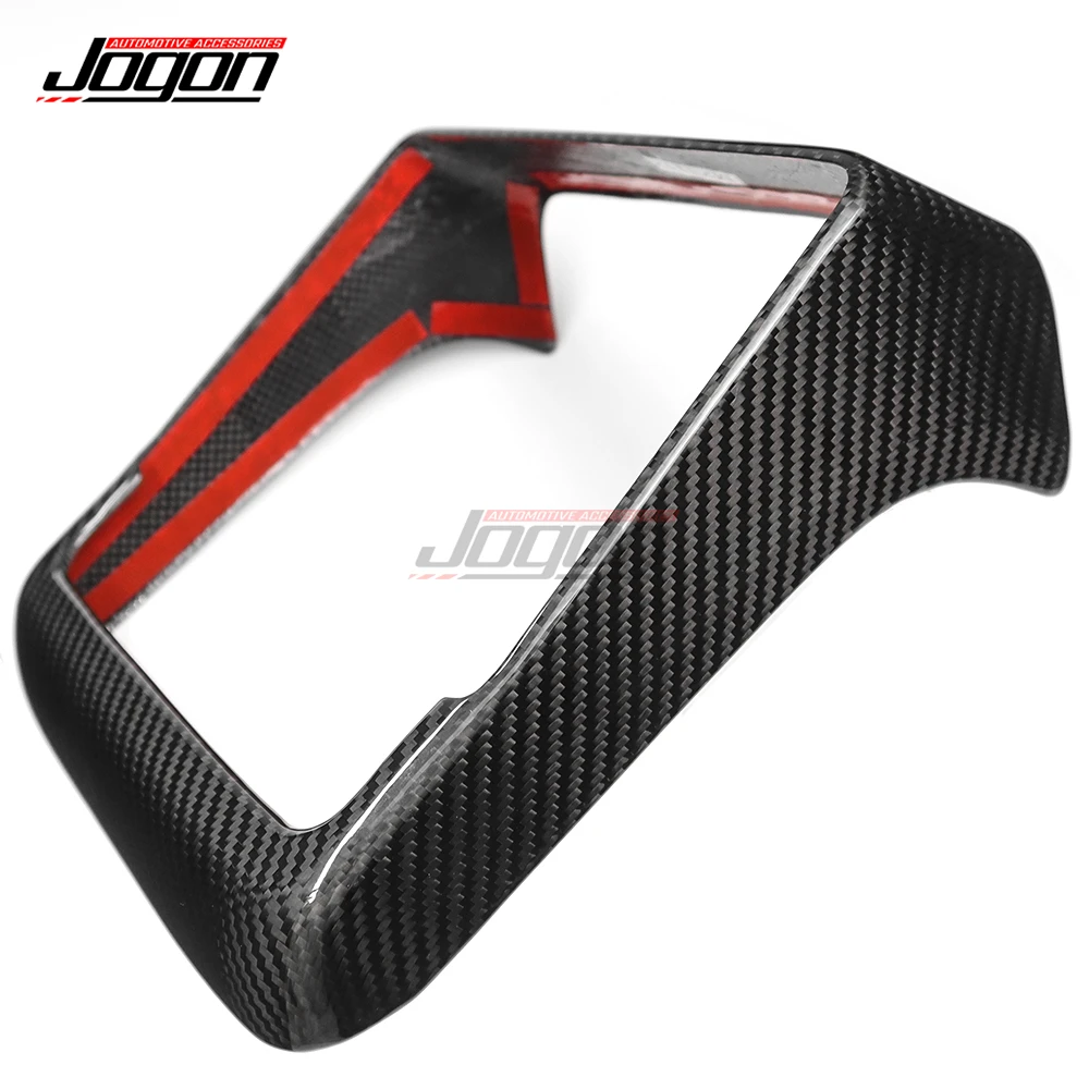 Bright Carbon Fiber Car Interior Central Rear Seat Navigation Screen Frame Cover Trim Accessories For Tesla Model 3 2024