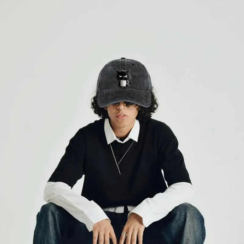 قبعة أبي قابلة للتنفس مع قبعة بيسبول قابلة للتعديل بنمط حيوان الرسوم المتحركة لمهرجان الموسيقى وملابس رقص الهيب هوب #5