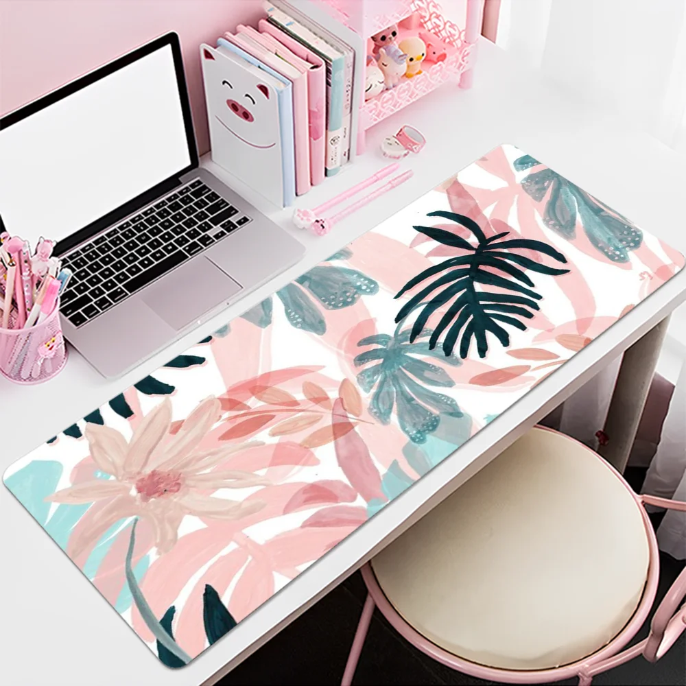 Palm tree Leaves Plant Flower Mousepad 80x30cm XL Lockedge Office Computer Desk Mat Table Keyboard Big Mouse Pad Laptop Cushion