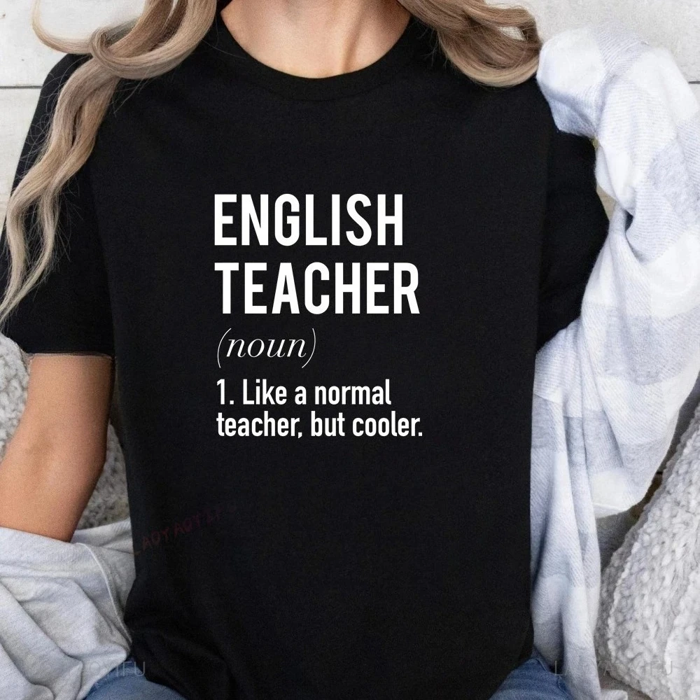 English Teacher Defined Printed T-shirt Top for Teachers Gift Trend  Short Sleeve  Shirt Pattern Womens  T-shirt