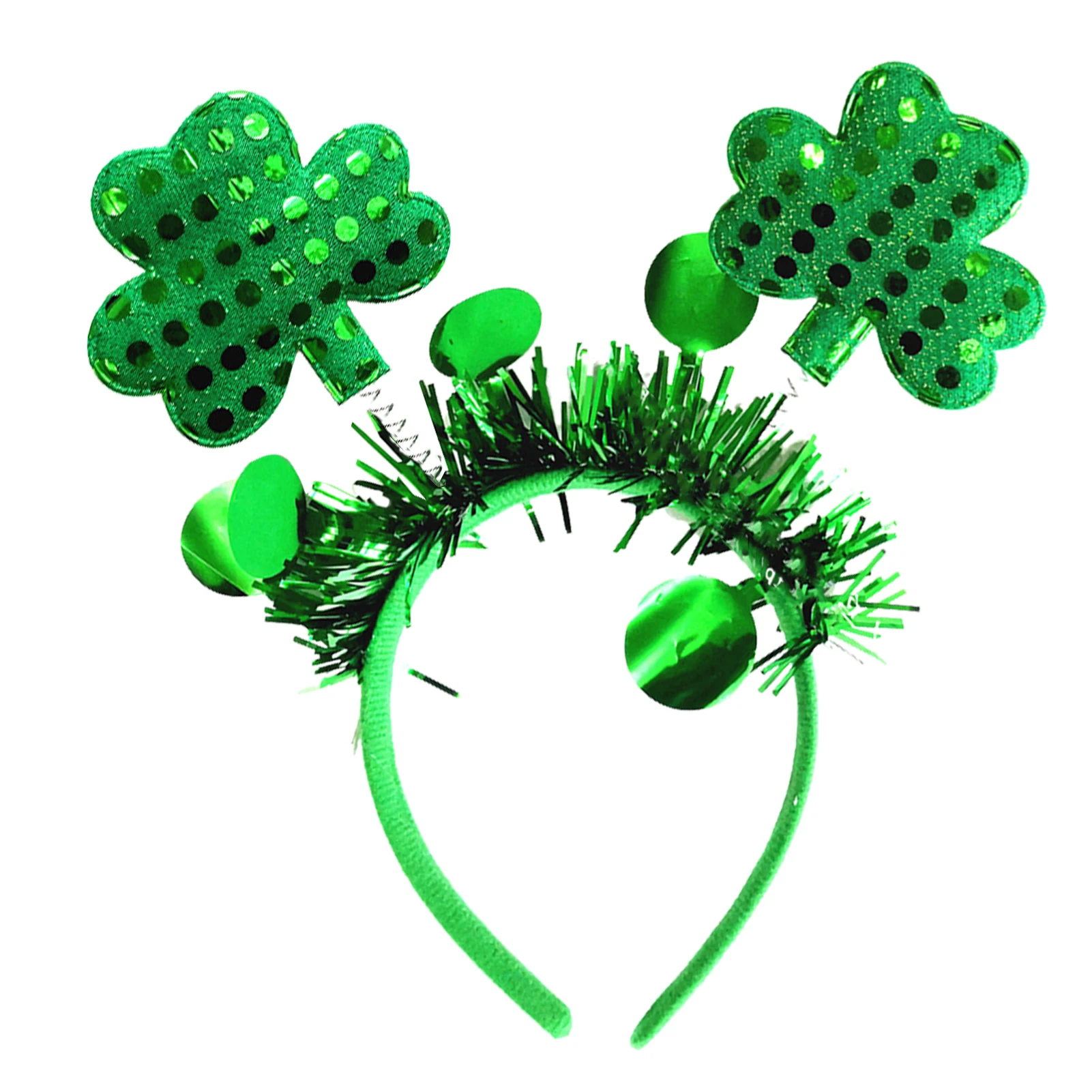 Shamrock Headband Glitter St Patricks Day Costume Accessories Shamrock Hair Hoop Headpiece For Irish Green Shamrock Party Favors