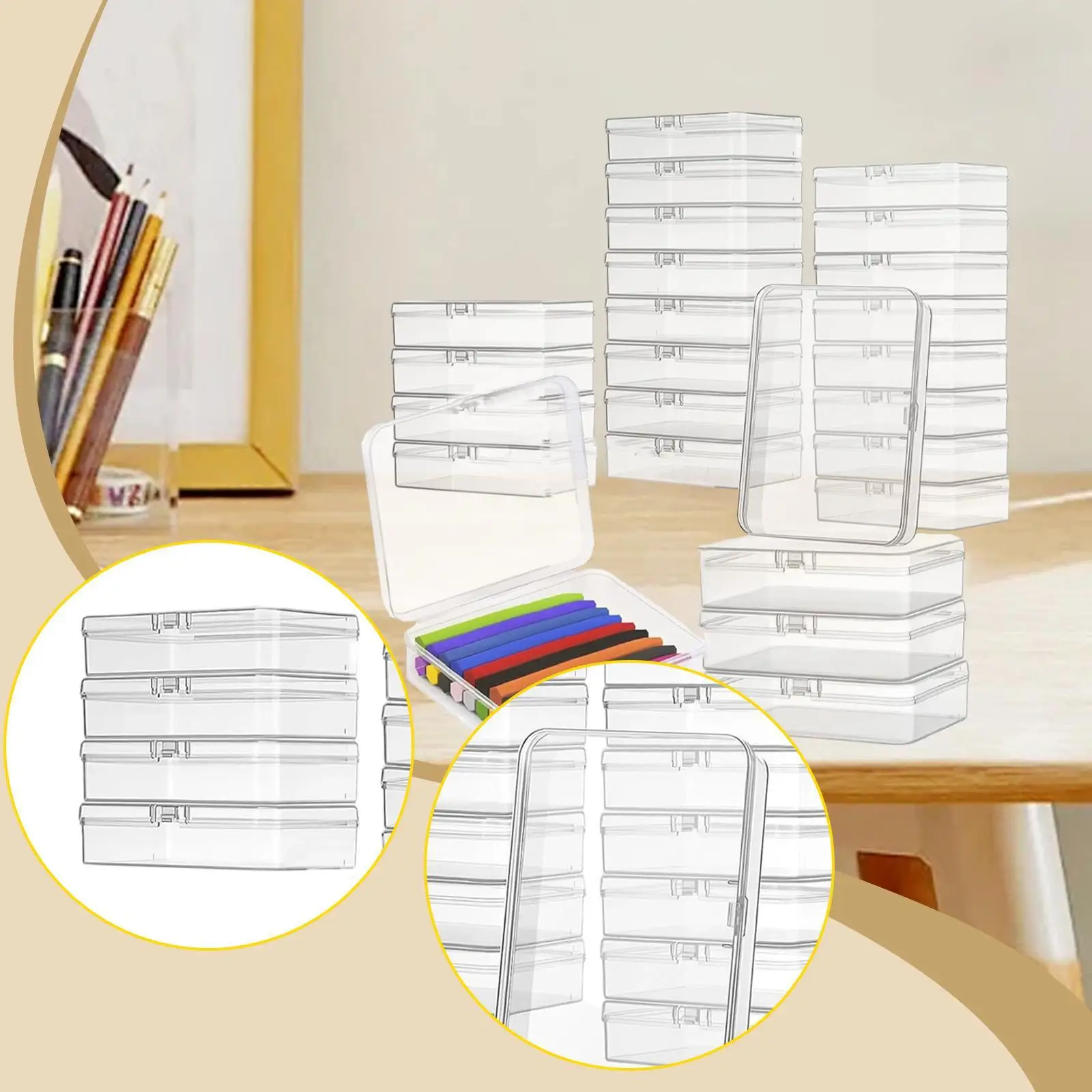 24x صندوق خرز حاوية تخزين شفافة للمجوهرات العناصر الصغيرة ترصيع الأذن #2