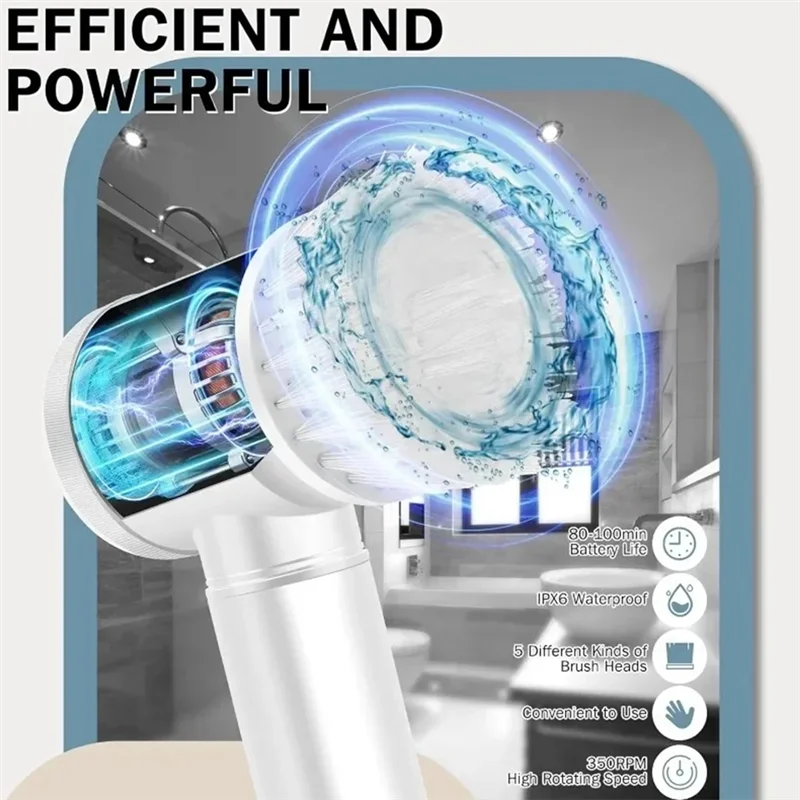 ASWUT-Handheld Cordless Electric Cleaning Brush For Kitchen Cleaning Tool Multi-Function Automatic Cleaning Brush