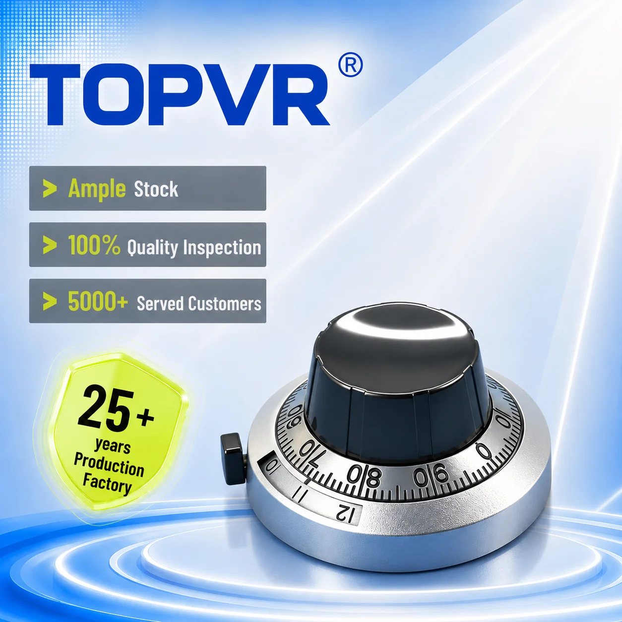 B2 Multi-turn Counting Knob, Precision Dial Knob With Lock, Potentiometer Scale Knob Multi-turn Potentiometer