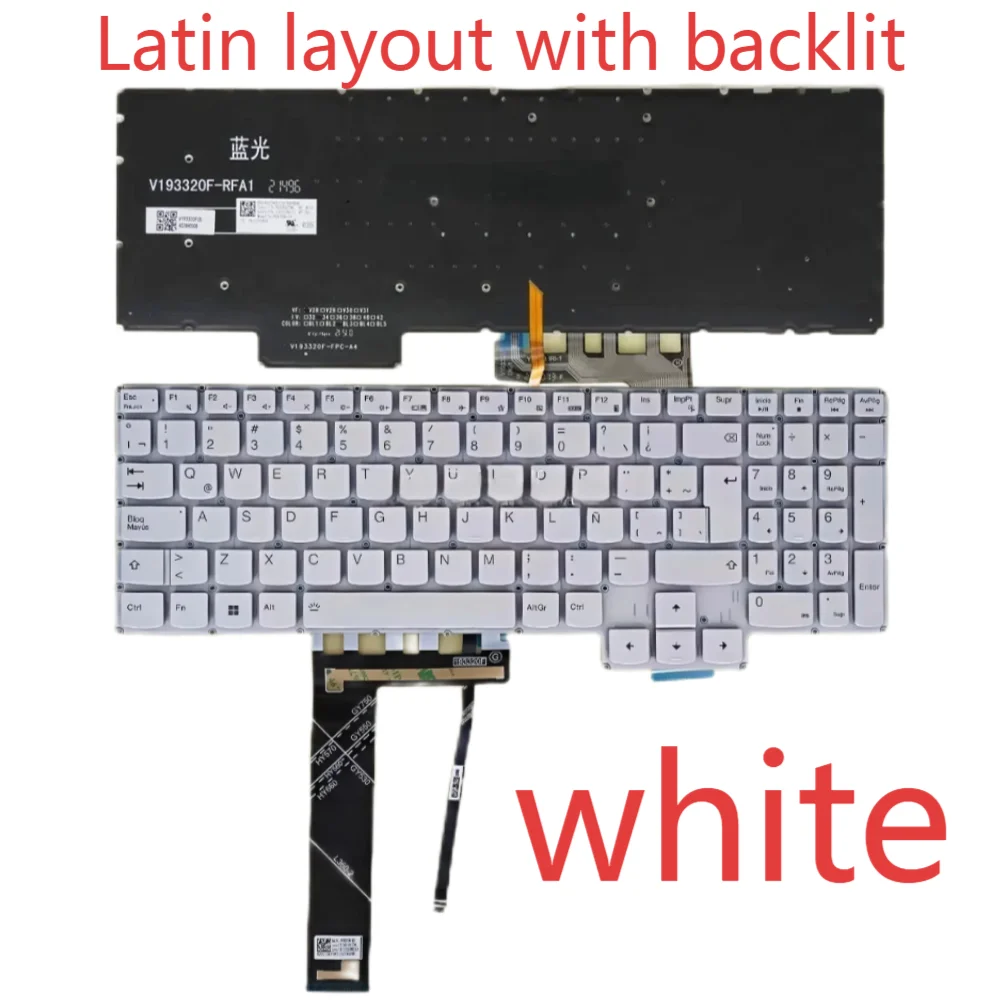 5-15IMH05 Spanish backlit keyboard For Lenovo Legion 5-15imh05h 5-15arh05h 5-15arh05 5P-15ARH05H 5P-15IMH05 5P-15IMH05H white