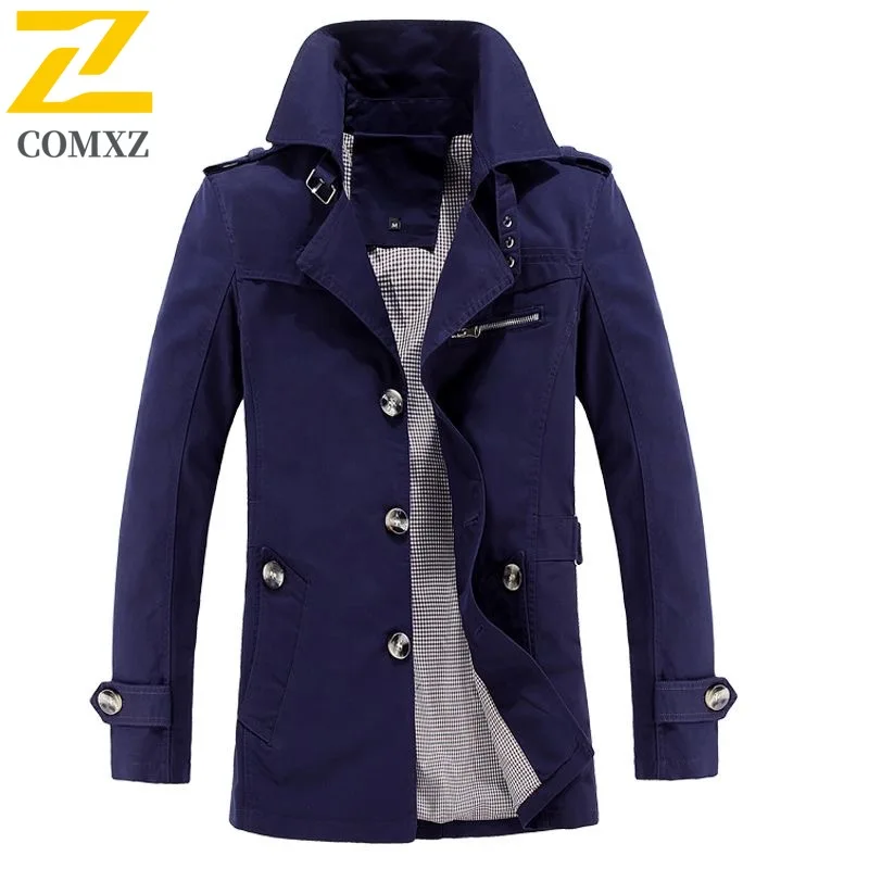 2024 Spring/Summer New Solid Color Medium Long Coat for Men, Casual, Loose, Comfortable, High Quality Large Size Windbreaker