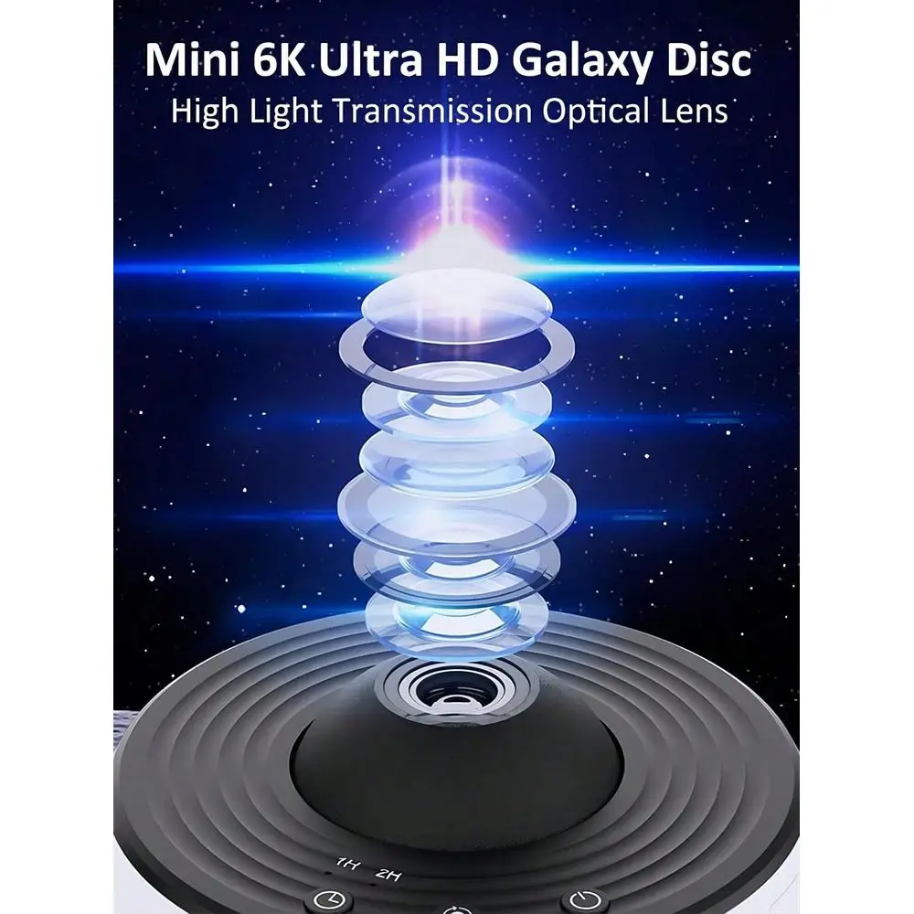 

Decorative Galaxy Space Projector USB Powered Matte Finish Plastic Starry Night Sky Projector With 13 Replaceable Discs, Timer