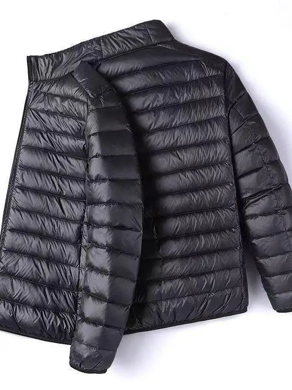 

Men's Short Lightweight down Cotton Jacket Autumn Winter Thin Hooded Coat Warm Polyester Fiber Ultra Thin Discontinued Outerwear