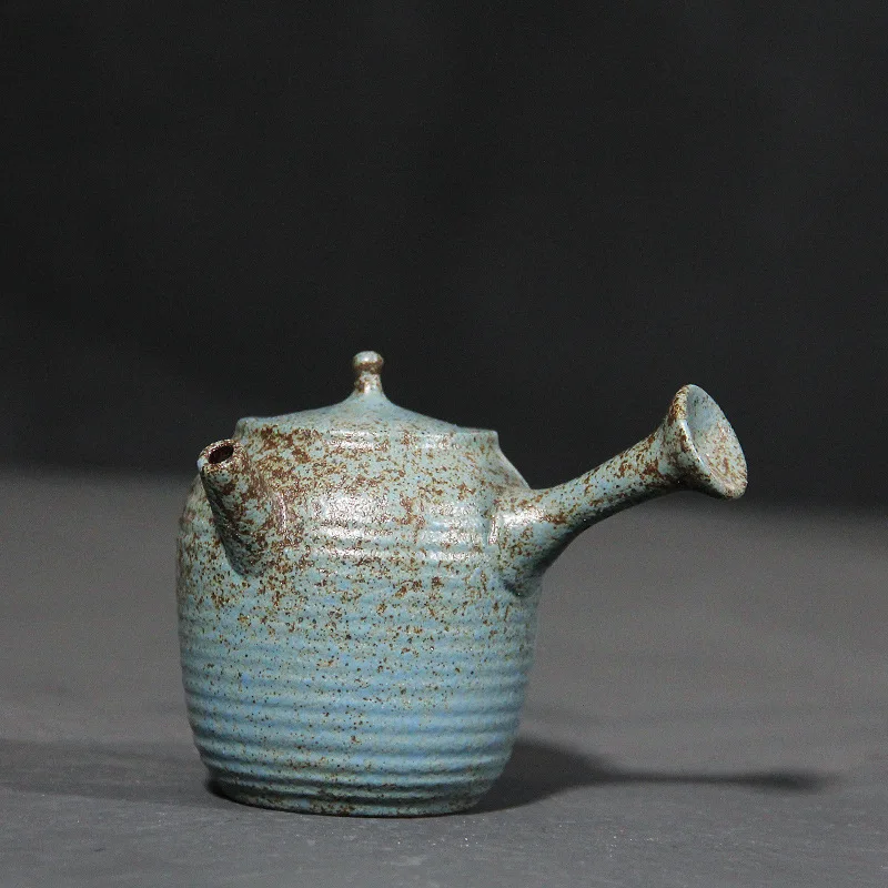 Japanese-style Coarse Pottery Hand Grab Antique Side Handle Pot Kiln Change Burning Teapot Filter Brewing Single Pot Tea Kettle