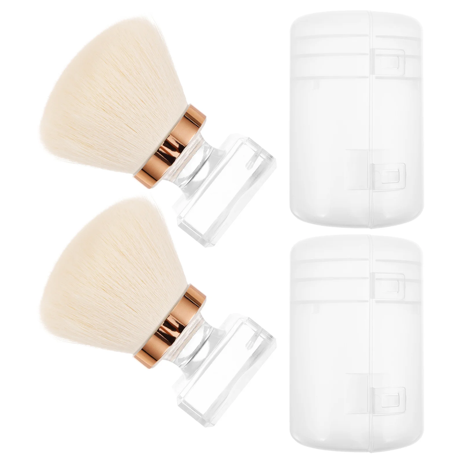 2 مجموعات قسط لتقوم بها بنفسك فرشاة للمسحوق مجموعة الألياف الاصطناعية شعيرات ناعمة لكريم الأساس فضفاض مسحوق مضغوط متعدد الاستخدام عيون الوجه السفر #2