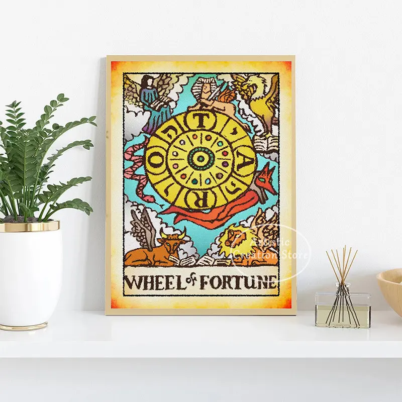 Tarot Card of Sun King Fool Poster Print Canvas Wall Art Pictures Europe Divination Astrology Wall Picture Mysterious Room Decor