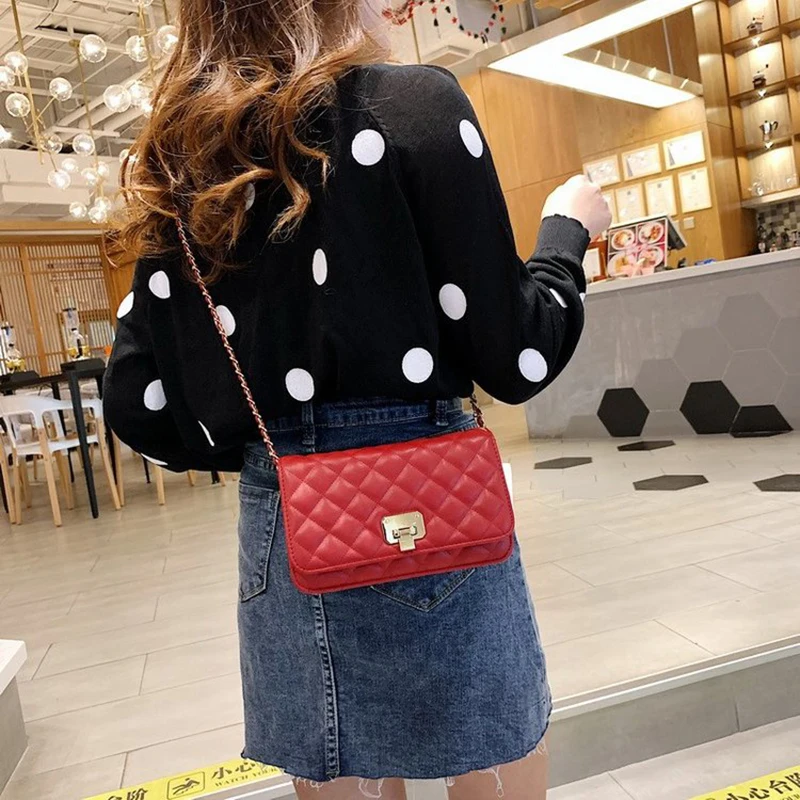 

Simple And Stylish Diamond Grid Chain Bag Casual Crossbody Bag Women's Versatile Shoulder Bag