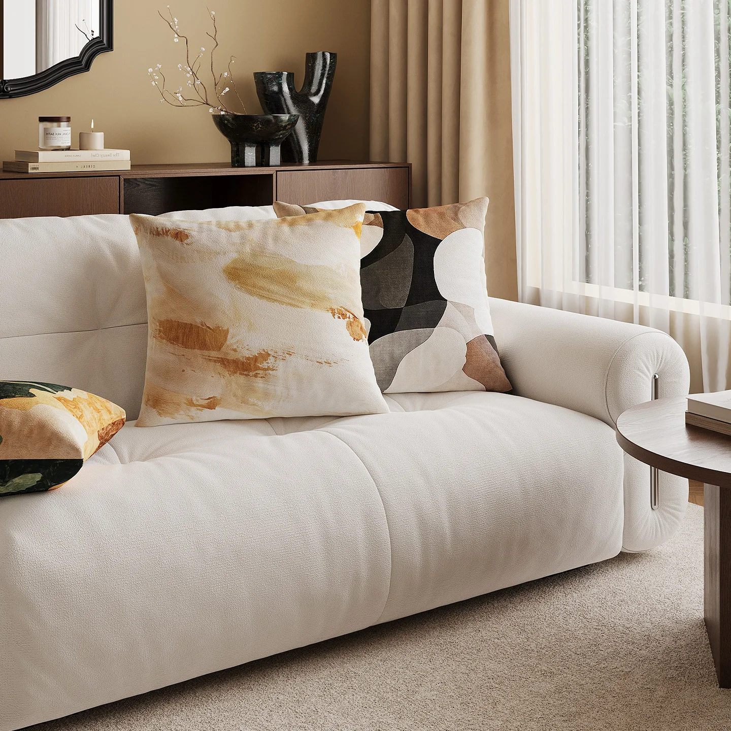 Modern Square Pillow Home Use Living Room Sofa Backrest Pad with Core Simple Style PP Cotton Filling Dutch Velvet Cover