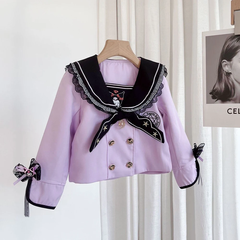 

Аниме Kuromi, детское платье Лолиты Jk, топы, рубашка, плиссированная юбка, высокое качество, униформа принцессы Kawaii для девочек, костюм моряка с героями мультфильмов