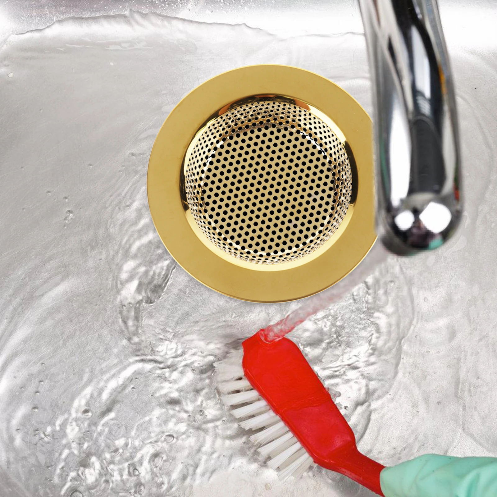 1 مجموعة مصفاة حوض المعادن المطاط المطبخ بالوعة سدادة غطاء سلة المرشح مكافحة انسداد تجاوز حماية سهلة التركيب #6